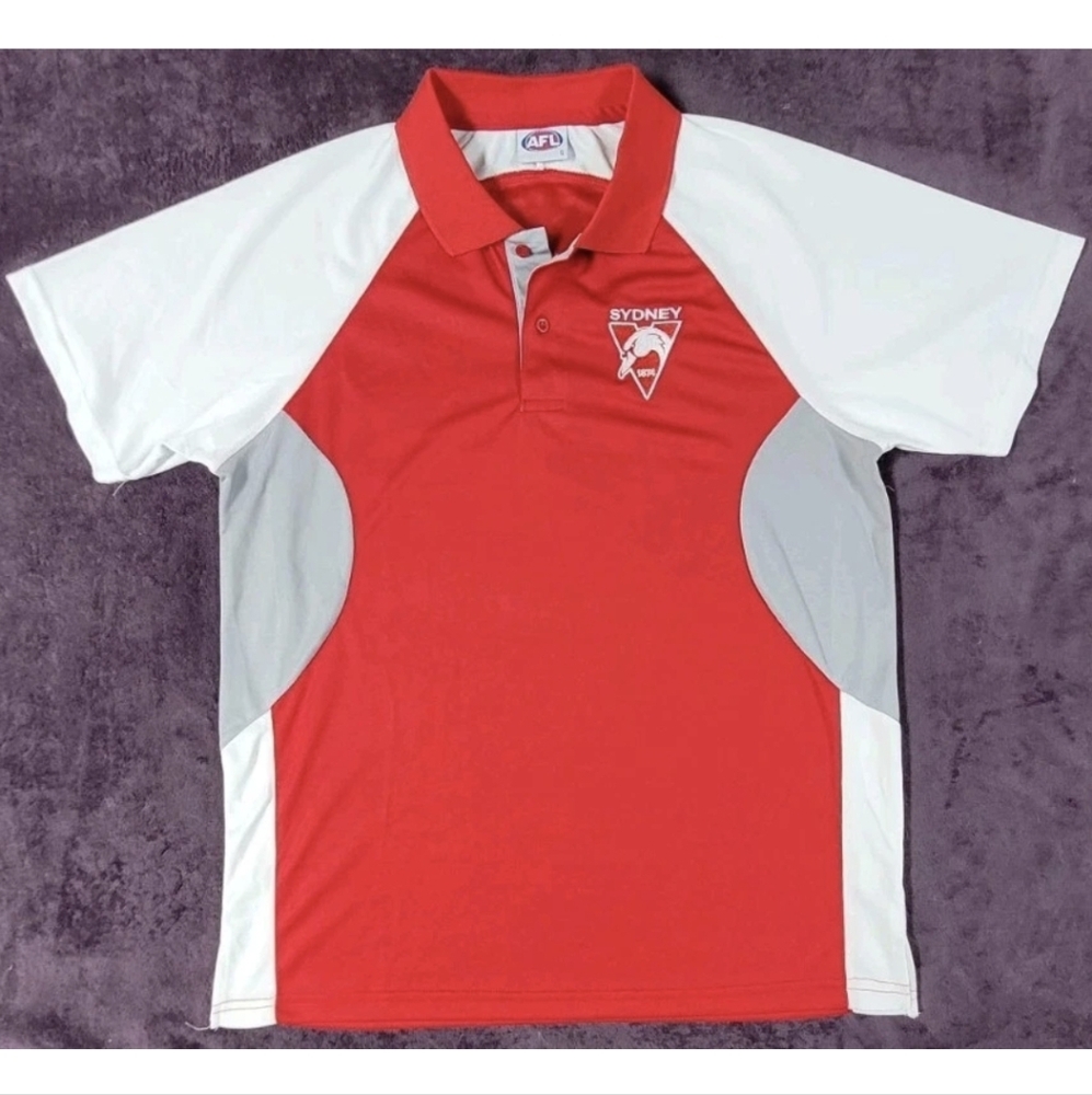 Vintage Sydney Swans Shirt Mens Small Red Polo AFL Collared Shirt Polo Size S